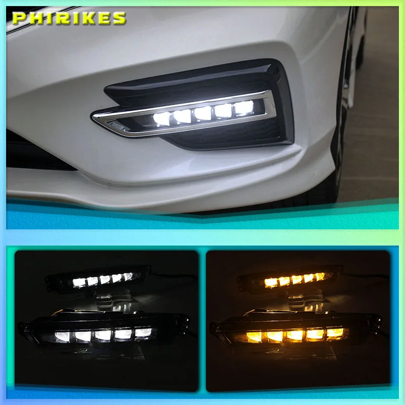 

One Pair Turn Signal Relay Waterproof Car DRL LED Daytime Running Light For Honda Jade 2017-2018