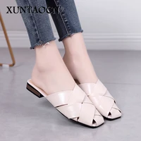 flat slides mules shoes woman summer ladies elegant shoes half slippers womens shoes lazy zapatos mujer