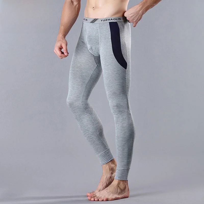 Yu Zhaolin мужские лонг-джоны тонкие молодежные узкие брюки из чистого хлопка