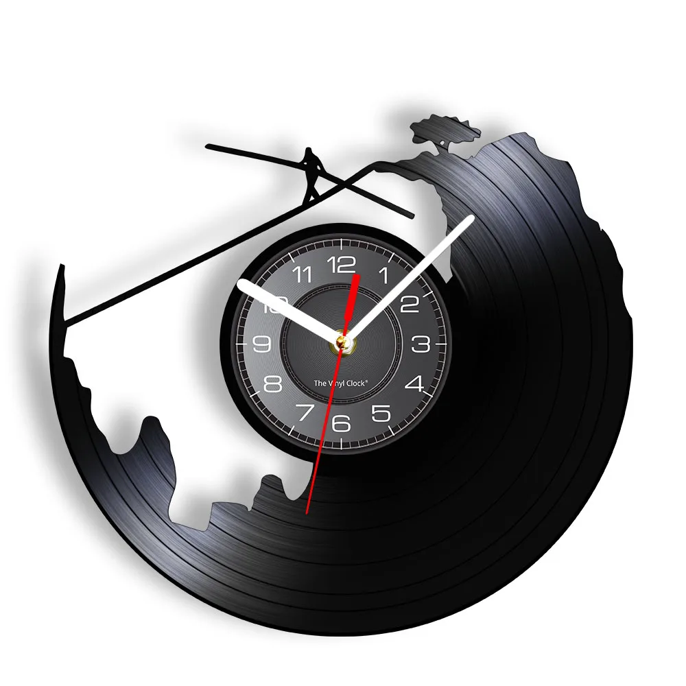 Tightrope Walking Wall Clock Funambulism Vinyl Record Clock Extreme Sports Highwire Decorative Clock Wire Walking Explorer Gift