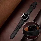 Ремешок кожаный для Apple watch band 44 мм 40 мм 42 мм 38 мм 44 мм 41, аксессуары для смарт-часов, браслет для iWatch 7 6 se 3 4 5, коричневый