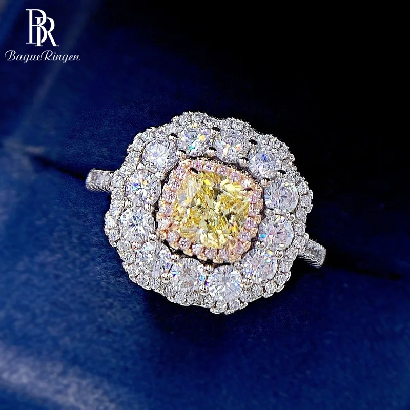 

Bague Ringen 925 Sterling Silver Rings Luxury High Carbon Diamond Colors Gemstone Wedding Anniversary Fine Jewelry Female Gifts