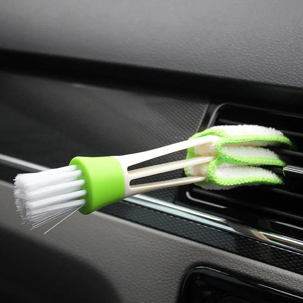 

2 In 1 Car Air Conditioner Vent Cleaning Brush Detailing Dust Removal Blinds Keyboard Cleaning Brush Auto Interior Accesories