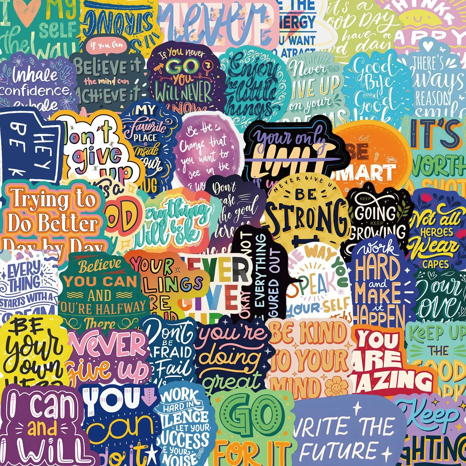 

50 шт. вдохновляющих стикеров с цитатами