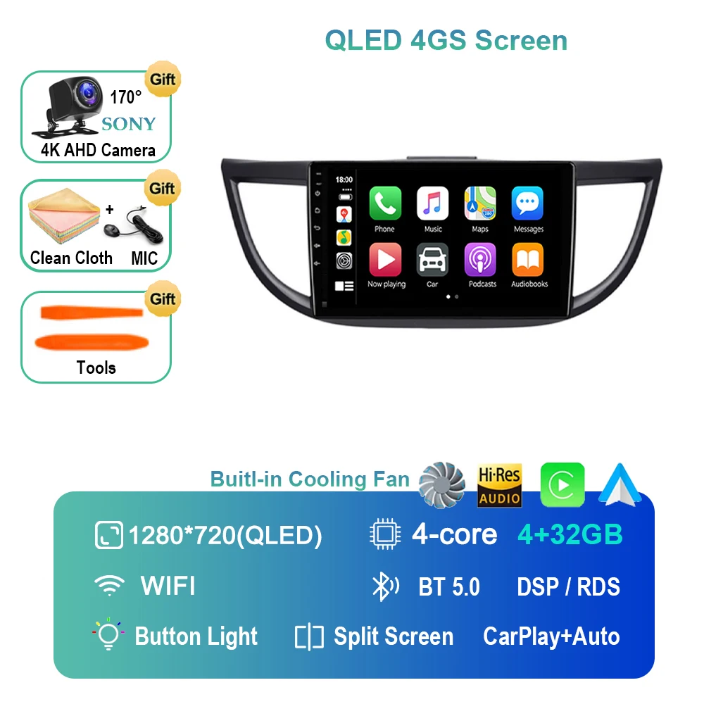 

Android 15 Carplay Auto для Honda CR-V 4 CRV RM RE 2012-2016 GPS DSP RDS АВТОМОБИЛЬНЫЙ Радио Мультимедийный Видеоплеер Стерео WIFI 4G BT
