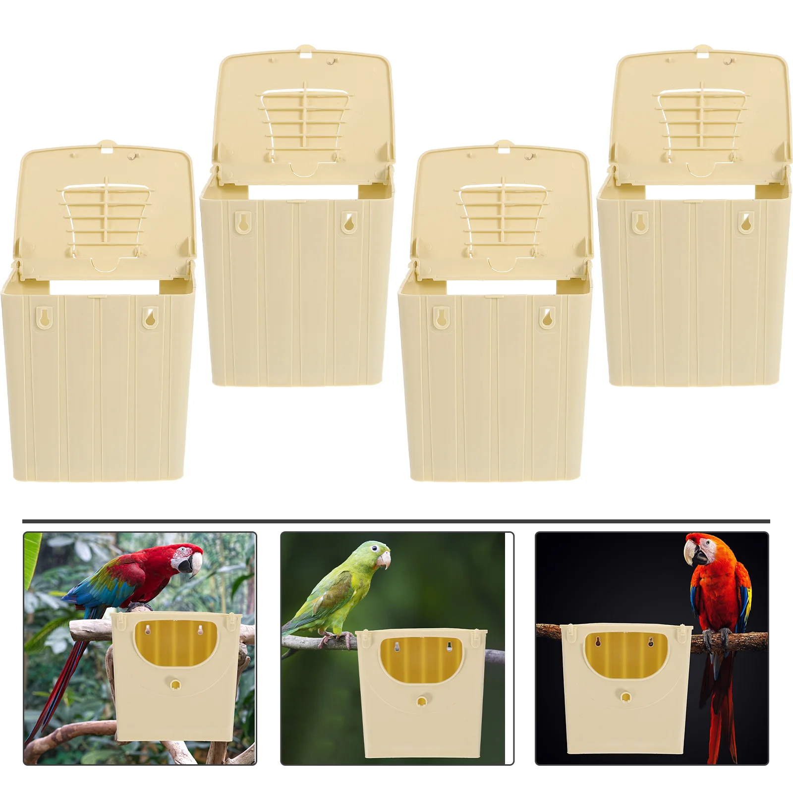 

4 Pcs Hanging Box Bird Breeding Aviary Cage Outdoor Birdhouses Outdoors Plastic Hut