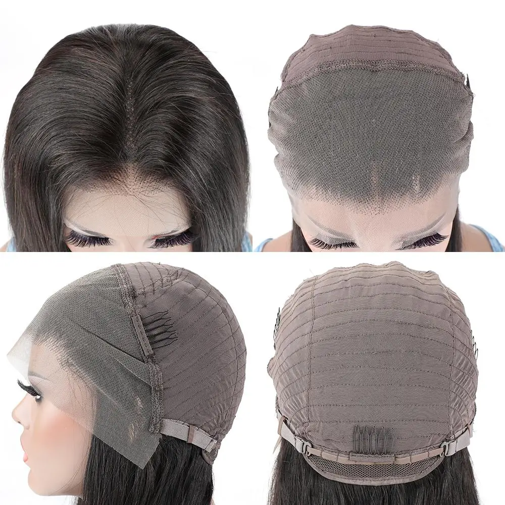 13x4 Straight Lace Front Wig Brazilian Human Hair Lace Frontal Wigs for Women 180% Preplucked with Baby Hair Natural Amplitude