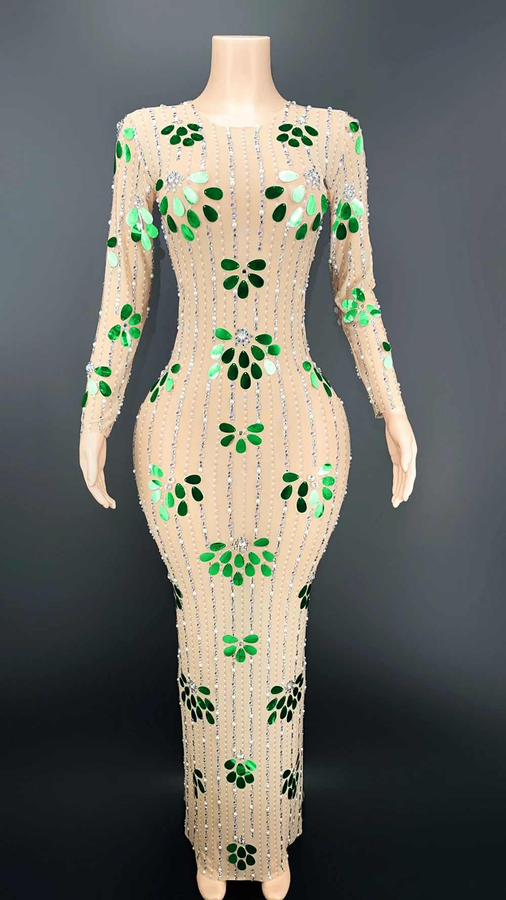 Праздничное платье со спарклингами, стразами, длинными рукавами и прозрачной сеткой для женщин, сексуальное вечернее платье на вечеринку.