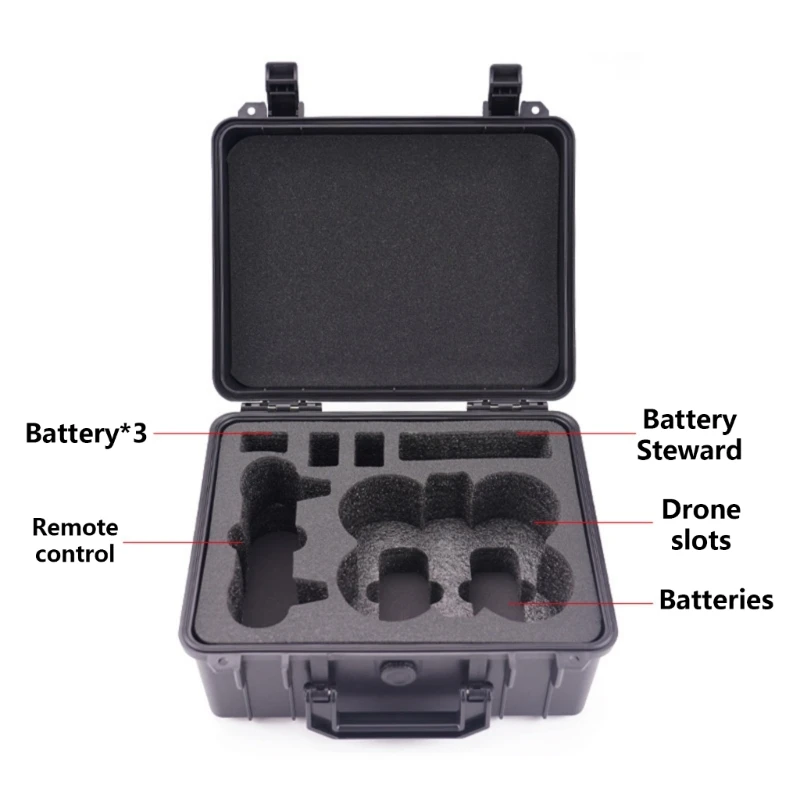 Портативная защитная коробка для дронов с пенопластовой внутренней частью водо-