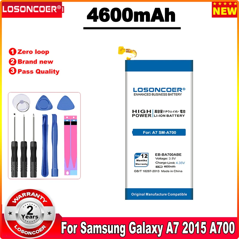 

LOSONCOER 4600mAh EB-BA700ABE Battery For Samsung Galaxy A7 2015 A700 A700L A700F A700H/X A700K A700FD A700YD A700S A7000 A7009