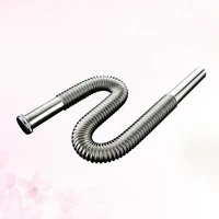 stainless steel wash basin pipe plumbing kitchen sewer pipe flexible bathroom sink drains downcomer hose waste pipe silver