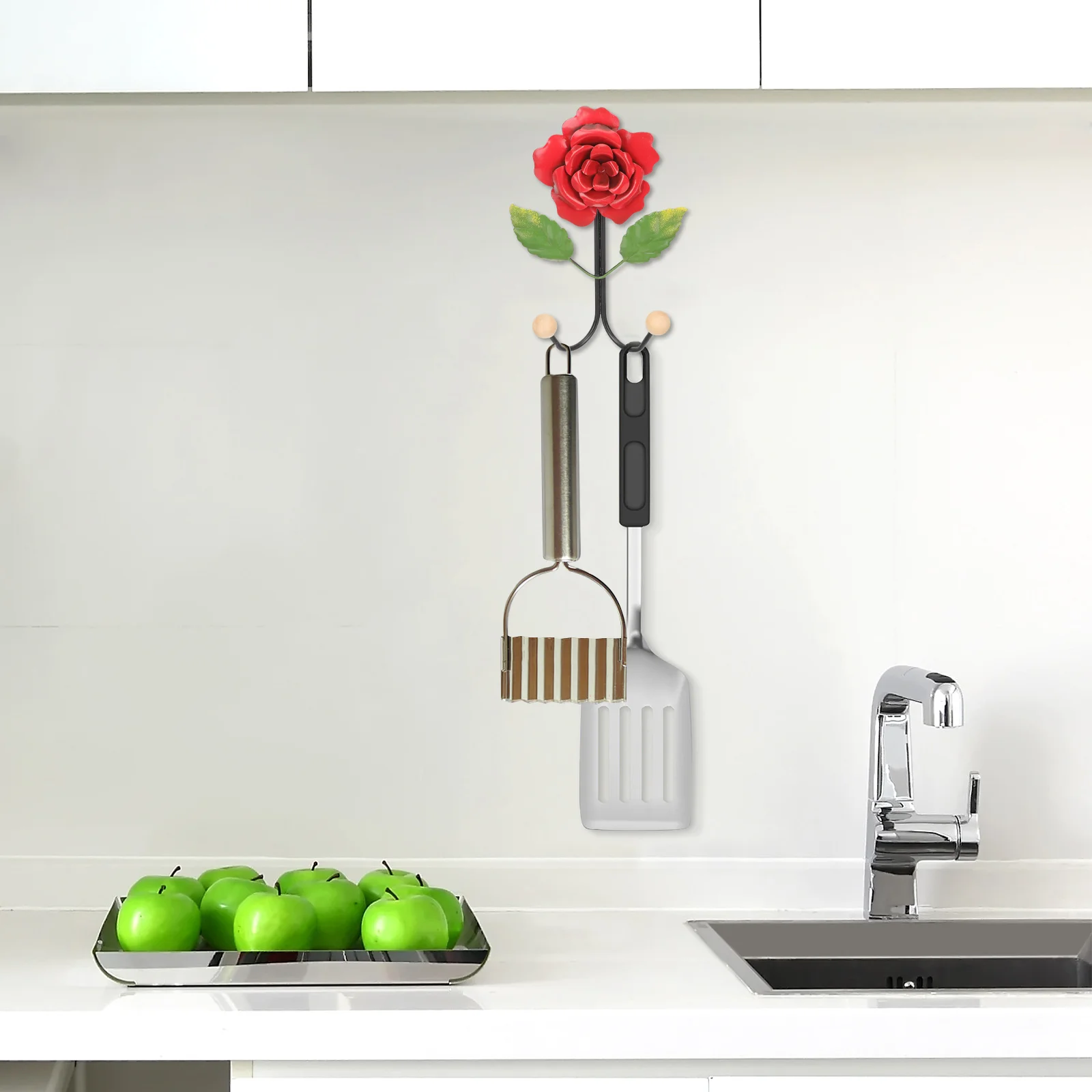 

Hook Hooks Wall Coat Hanger Towel Hanging Flower Bathroom Kitchen Rose Key Decorative Mounted Heavy Duty Robe Utility Entryway