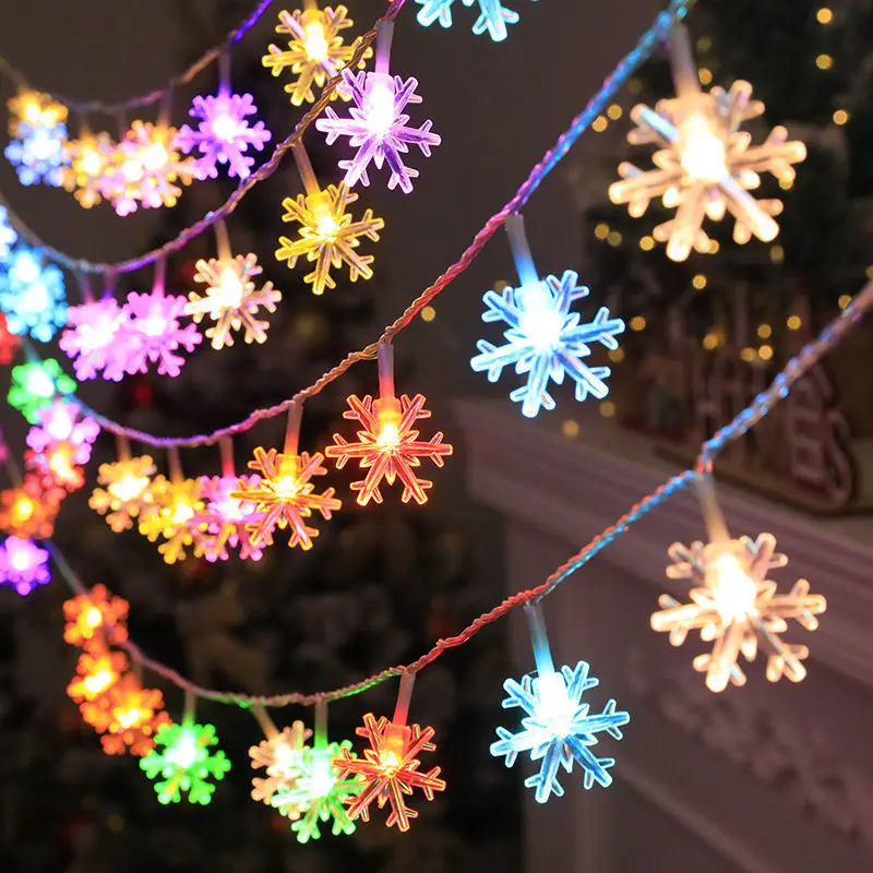 

6M Snowflake LED Fairy String Light Garland Home Christmas Lighting Wedding Christmas Decoration for Home Noel Navidad Party