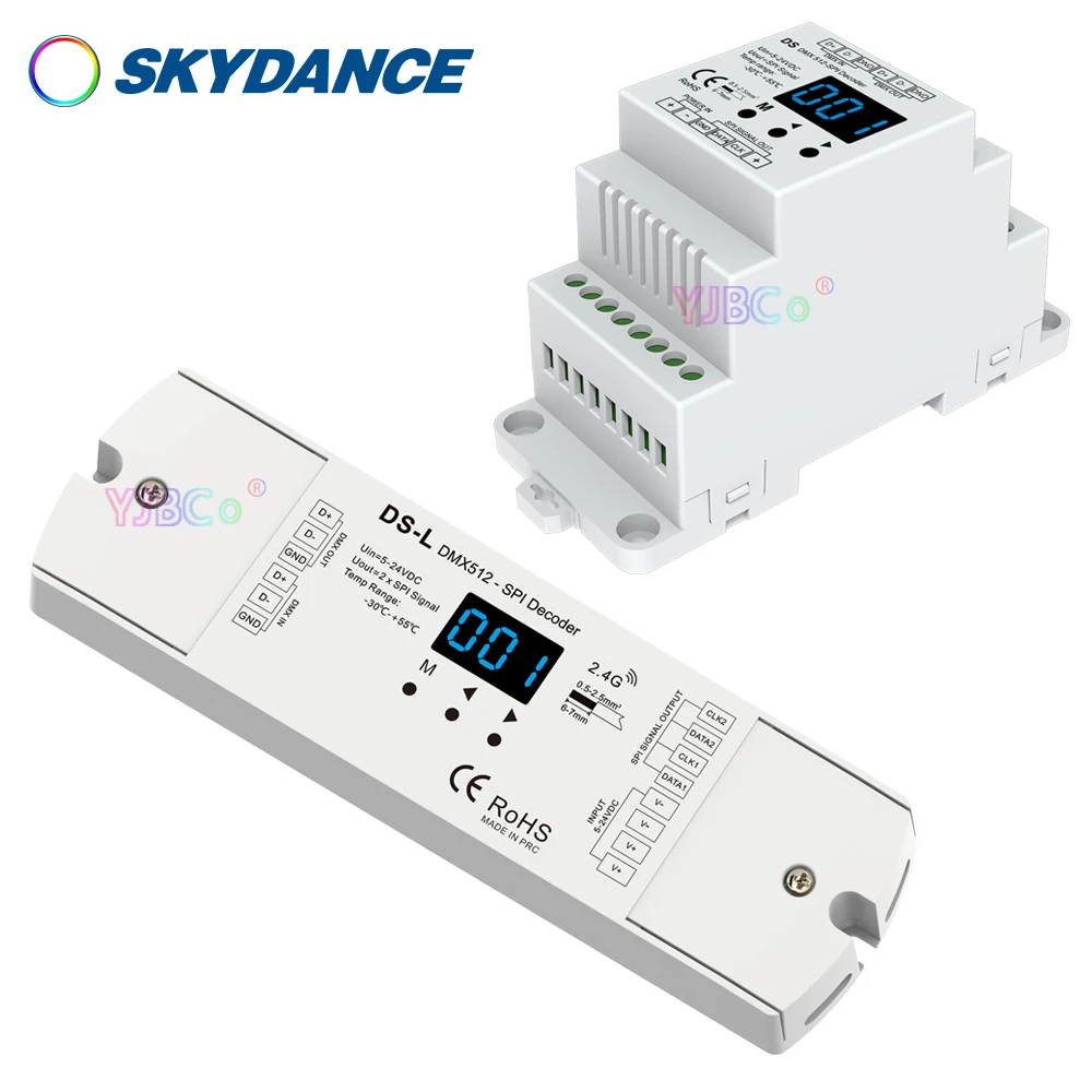 Skydance DMX512 в SPI-декодер Конвертер сигнала DMX WS2812 2815 RGB RGBW IC пиксельный контроллер