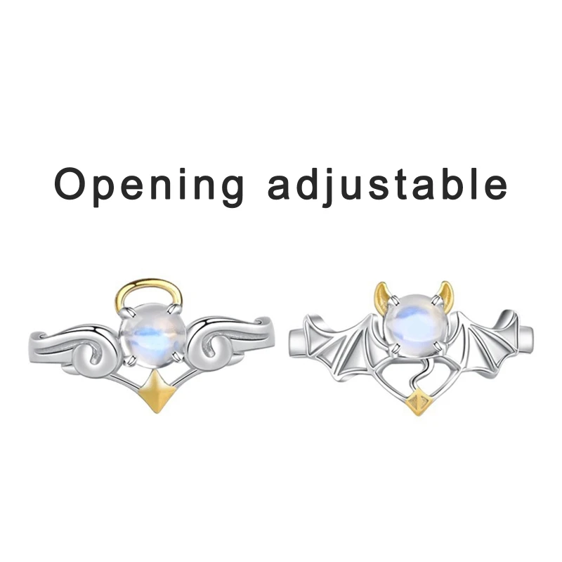 N1HE 2 шт./компл. романтическое кольцо для влюбленных с ангелом и демоном