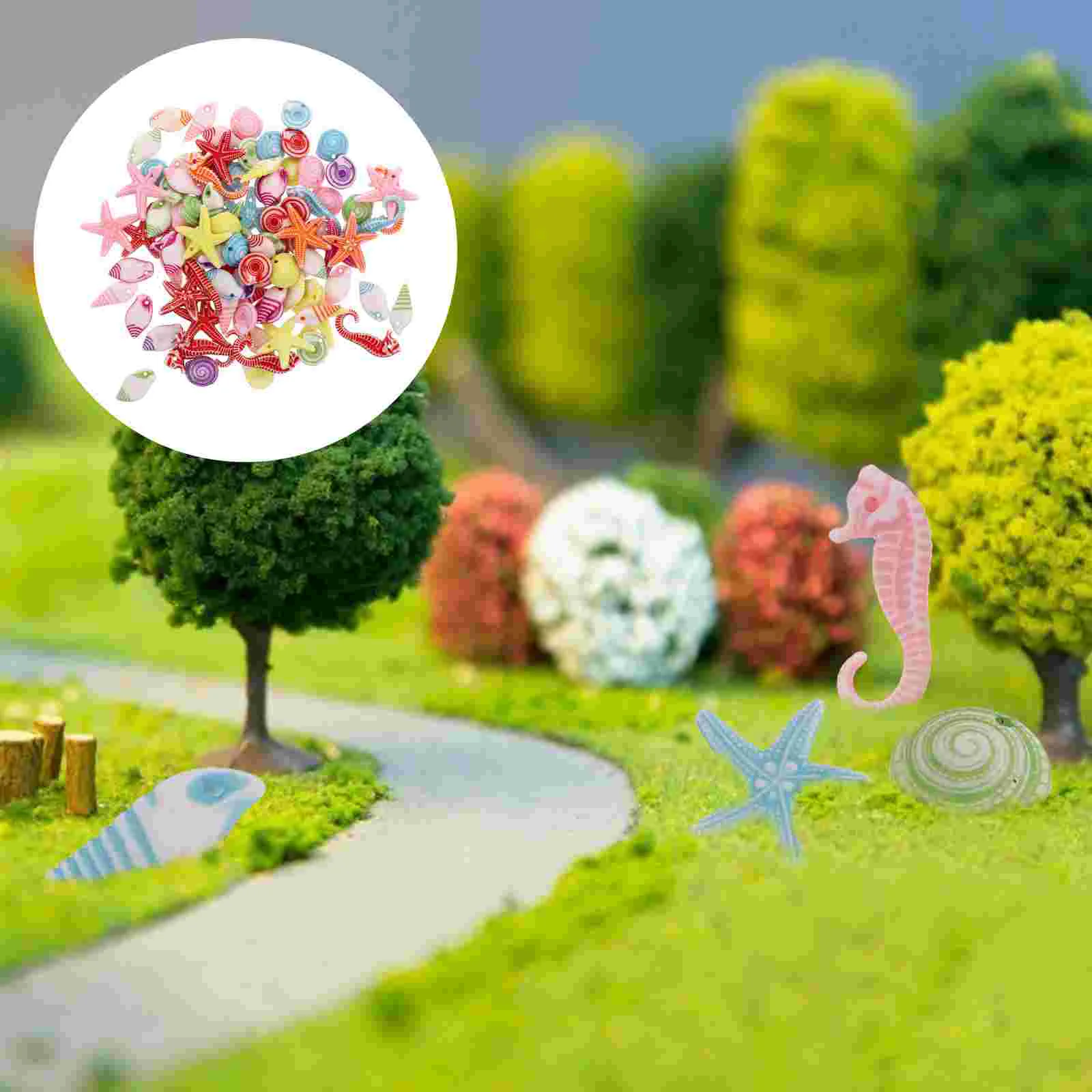 

100 Pcs Micro Landscaping Decor Marine Animals Model Garden Scene Layout Decor