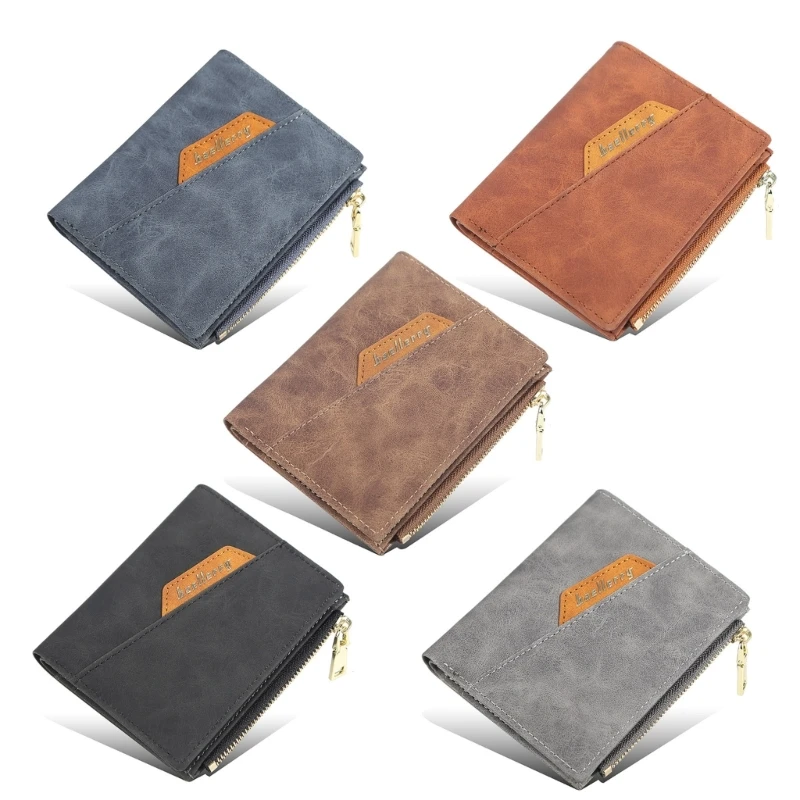 

Fashion Short Wallet for Men Mini Coin Purse Short Wallet with Zipper Coin Bag