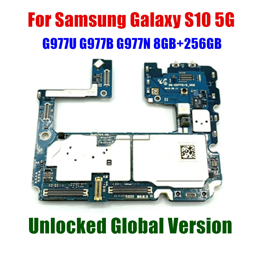 

Разблокированная материнская плата 256 ГБ для Samsung Galaxy S10 5G G977U G977B G977N, разблокированная материнская плата, логические платы 8 ГБ + 256 ГБ