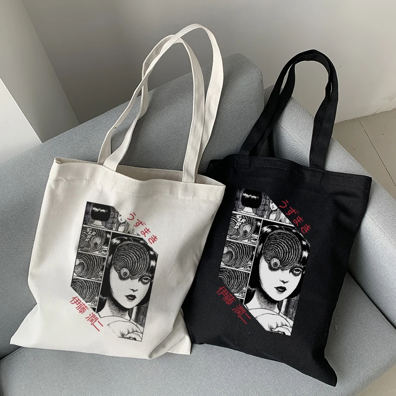 

Tomie Anime Cartoon Casual Fashion Female Large Capacity Canvas Hip Hop Harajuku College Shoulder Bags Ulzzang Canvas Bag
