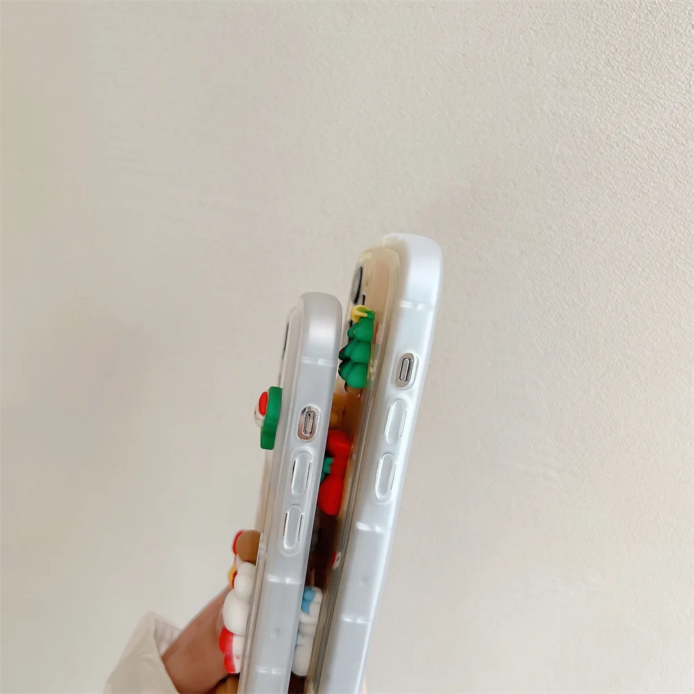 Фото 3D Милый Рождественский прозрачный мягкий чехол для iPhone 13 12 Pro Max для iPhone 11 XS MAX X XR новогодний бампер с изображением святого дерева в подарок №3