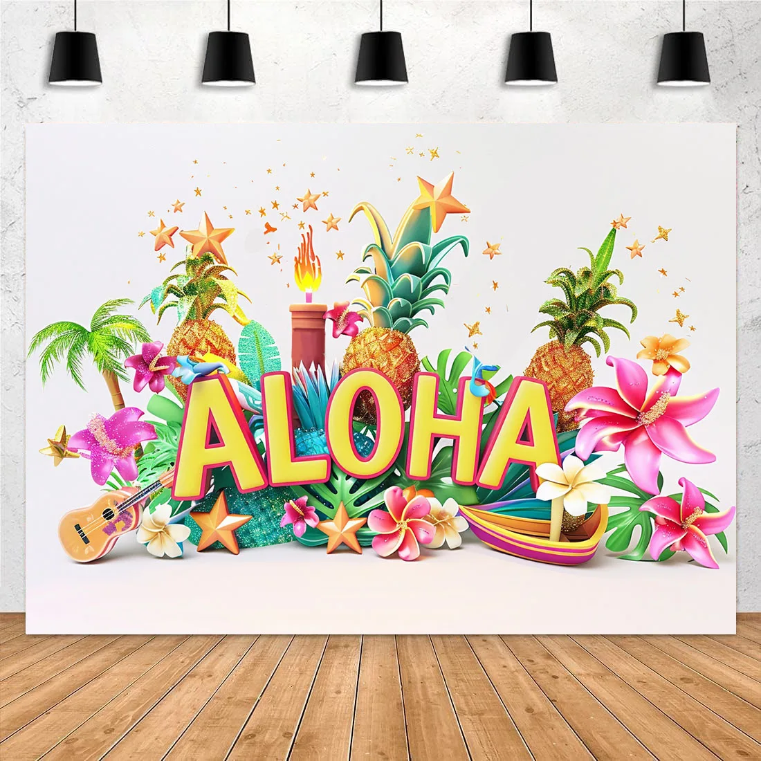 5 × 3 фута Алоха фон баннер для гавайской алохи вечерние Украшение Летний Пляжный