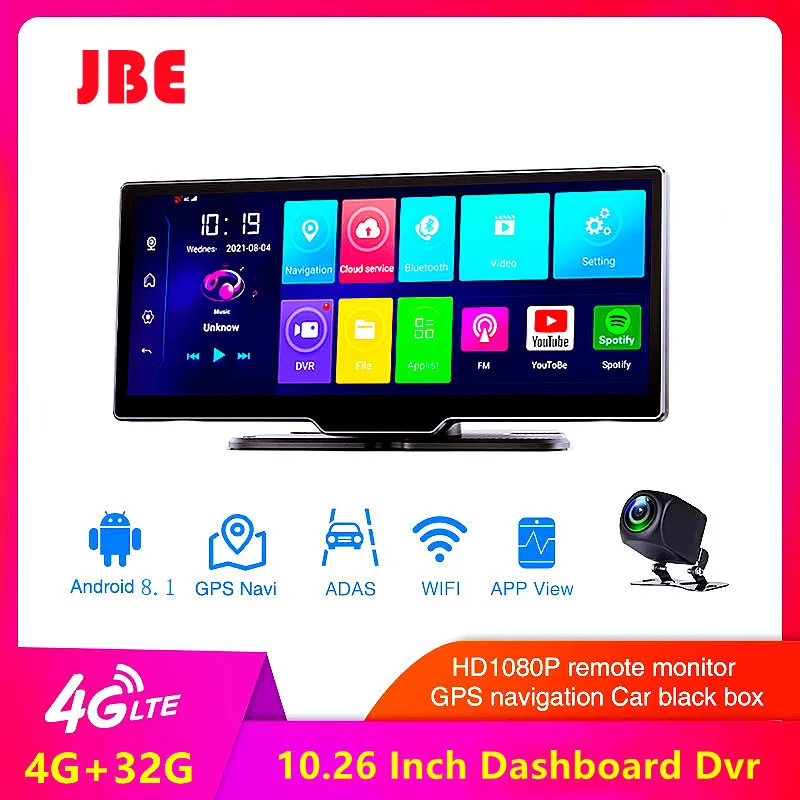 Видеорегистратор автомобильный 10 26 дюйма 4G ADAS Android 1080 GPS-навигация |