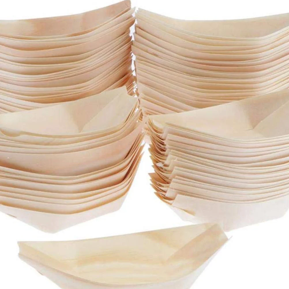 

Sushi Boat Serving Plate Tray Woodenwood Disposable Plates Boats Sashimi Bowl Snack Trays Dishjapanese Platter Dishesleaf Board