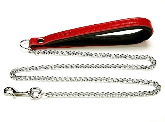 

Doggie Leather Handmade Chain Dog Walking Leash 2x110 Cm 492928278