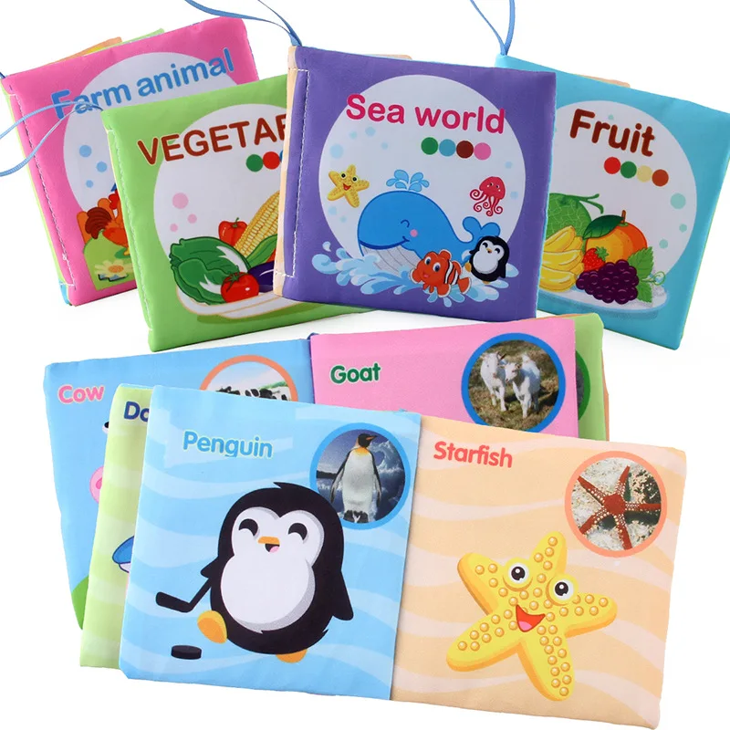 

0-12 Months Baby Cloth Book Baby Early Education Parent-child Interactive Development Cognitive Reading Educational Toys