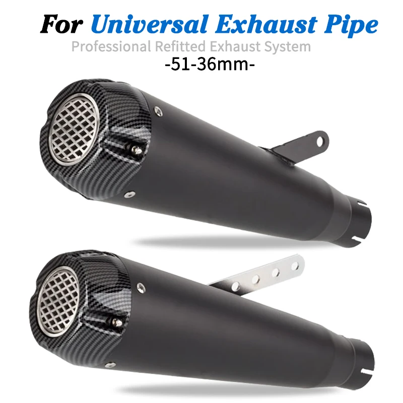 

36-51mm Universal Motorcycle Black Color Vintage Exhaust Pipe With DB Killer REBEL 500 SR400 W800 VULCAN S 650
