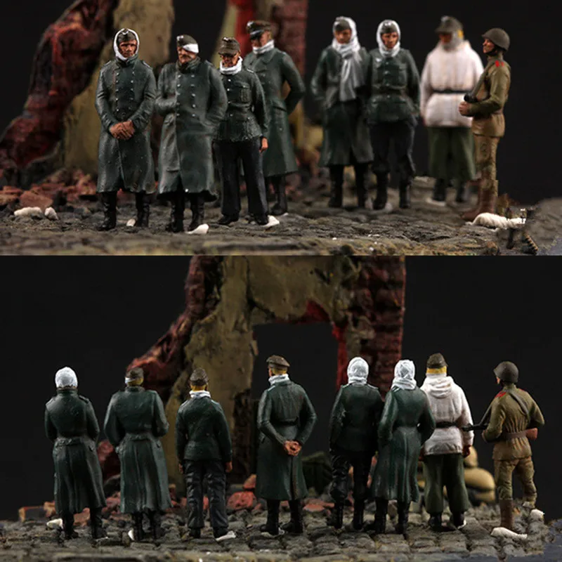 

1:72 Scale Model 8 Pcs Realistic Action Figure Soviet Soldiers East line Doll Toys DIY Scene Accessory Collection Display Gifts