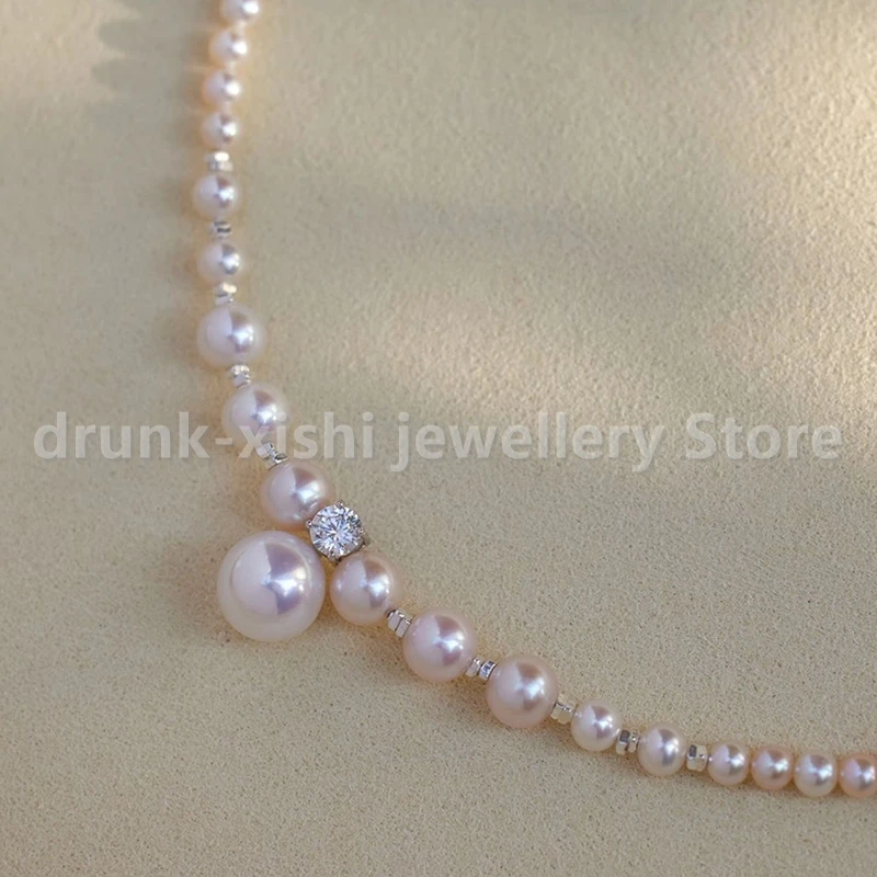 Градиентное натуральное Ожерелье Akoya в морской воде настоящий бриллиантовый