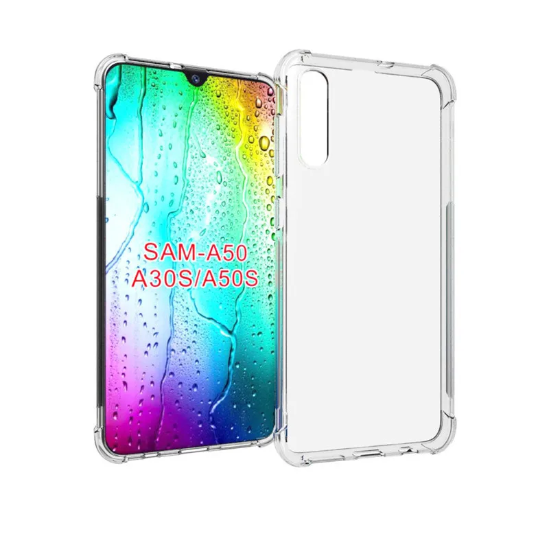 

For Galaxy A50 mobile phone case transparent all-inclusive TPU four-corner anti-fall A50S silicone protective cover A30S soft