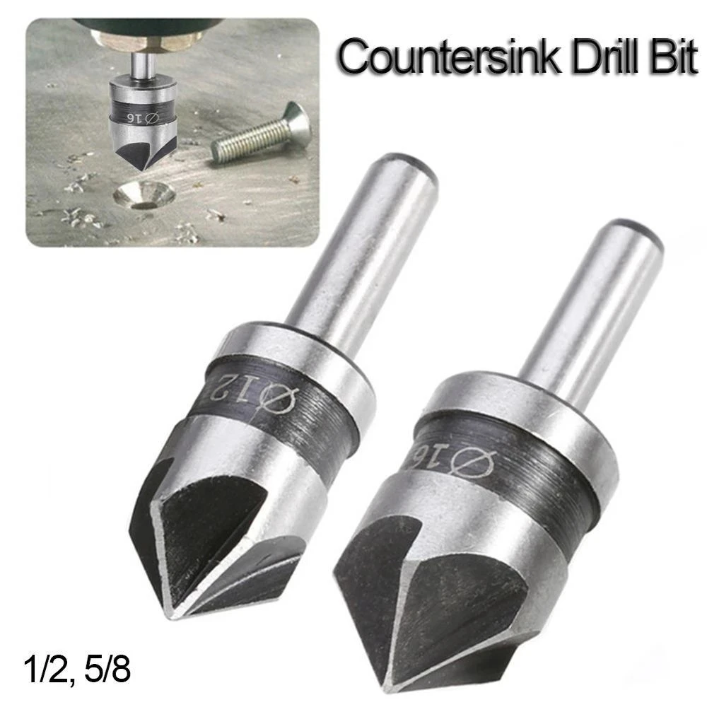 

3Pcs 82 Degree 5 Flutes Chamfer Cutter Drill Bits 12/16mm Woodworking Metal Countersink Deburring Hole Drilling