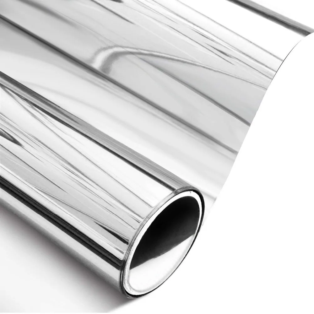 

One Way Mirror Window Film Privacy Static Self-Adhesive Decorative Heat Control Anti UV Window Tint For Home And Office 40*400cm