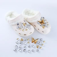 kit fake crystal croc shoes charms butterfly alloy hydraulic accessories jibz for croc clogs shoe decorations man kids gifts