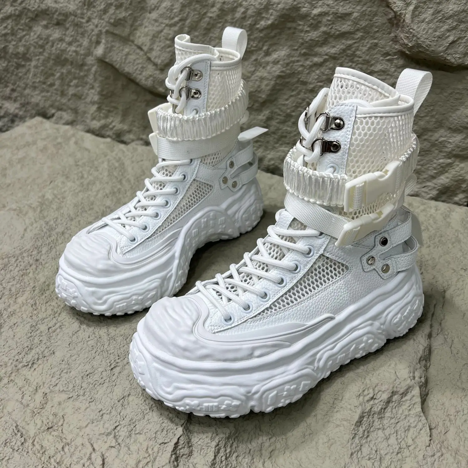 

Женские сандалии на платформе, летние сандалии из сетчатого материала, увеличивающие рост, 2023