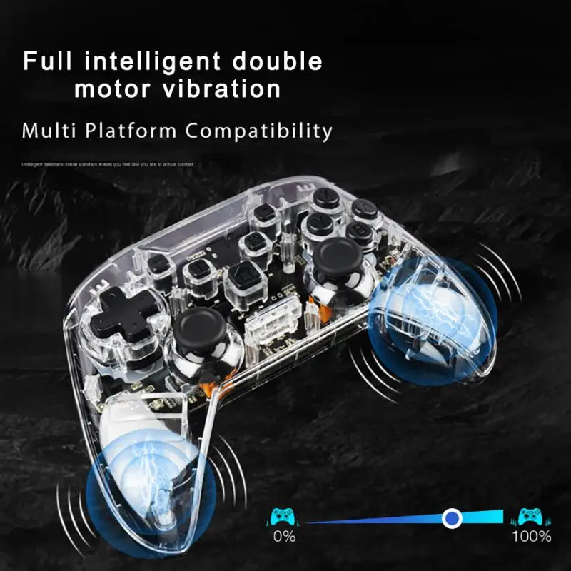 

Gamepad For Tesla Model 3 ModelY XS Wireless Transparent Handle Shell Vibration Joystick For PC TV Video Game Illuminate Gamepad