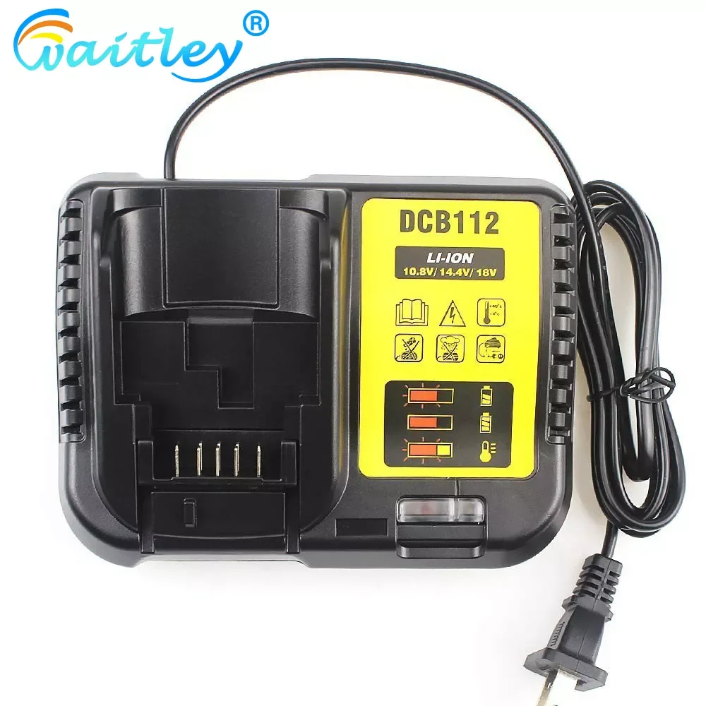 

Waitley DCB112 Li-ion Battery Charger Replacement For De-Walt 10.8V 14.4V 18V EU Plug JUL14-C
