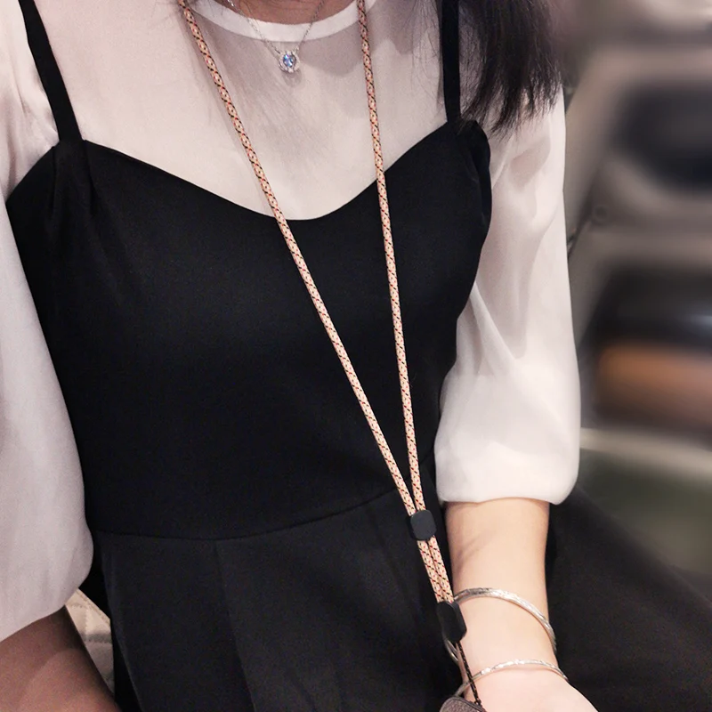 long and short braid phone lanyard necklace wrist strap for iphone huawei redmi xiaomi samsung camera gopro string holders free global shipping