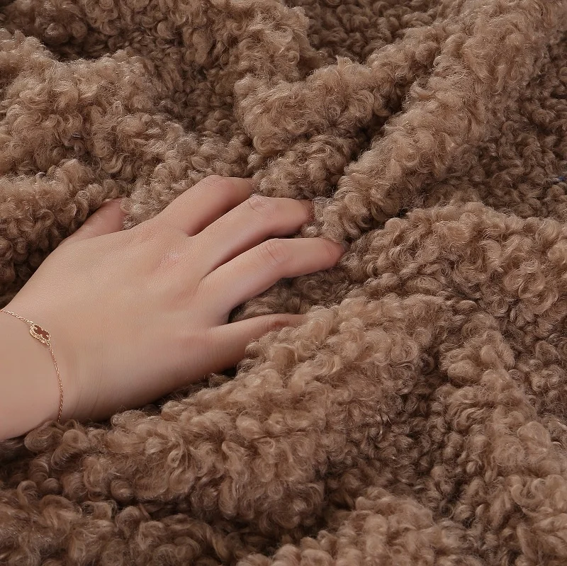 

160x50cm Soft Imitation Large Grain Sheep Curly Wool Plus Thick Cashmere Loop Cashmere Loop Wool Cashmere Garment Hand Fabric