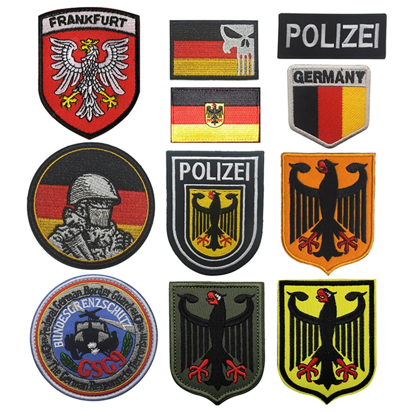 

Germany Flag Embroidery Patch Eagle Shield Morale Badge Military Patches Tactical Deutschland Emblem Badge Gsg9 Badge