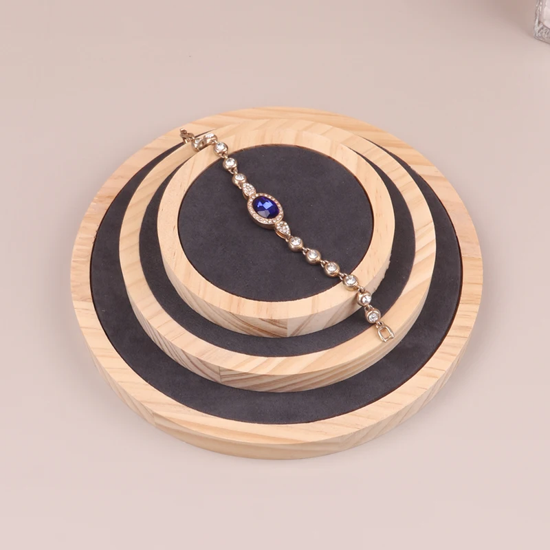 Round Wooden Stool In Stock Jewelry Display Props Creative Jewelry Display Rack Three Piece Set