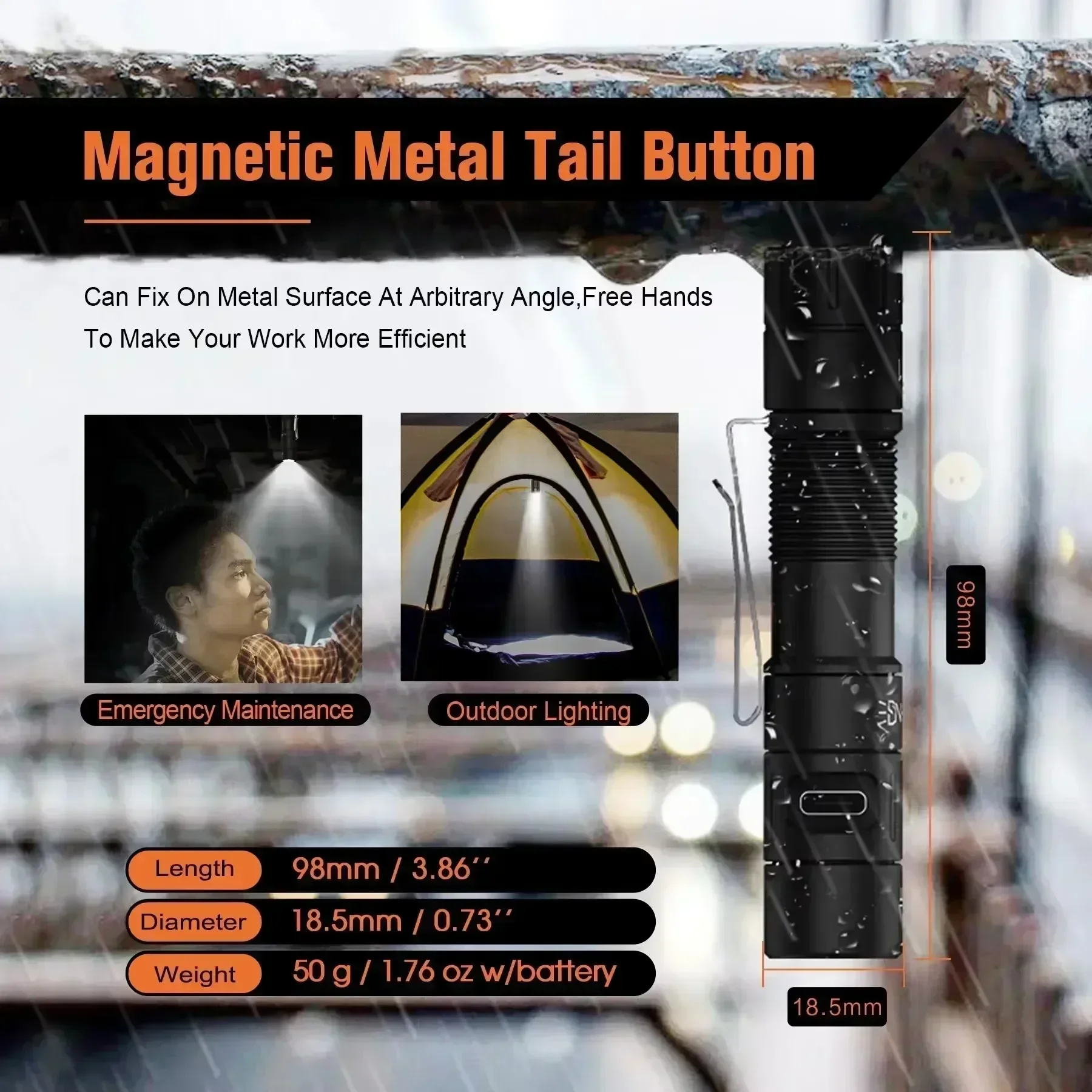 BALDR S21 AA перезаряжаемый мини-фонарик светодиодный фонарик магнитный хвостовой