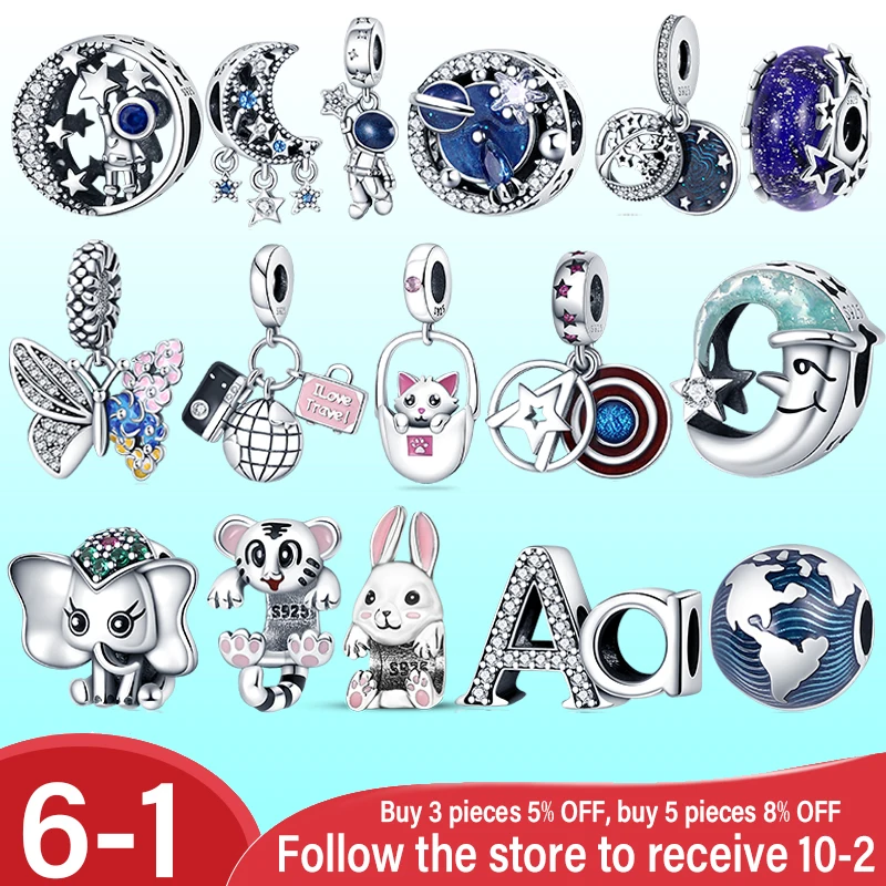 

plata charms of ley 925 original fits pandora bracelet necklace charms beads series woman S925 silver pendant beads fine jewelr