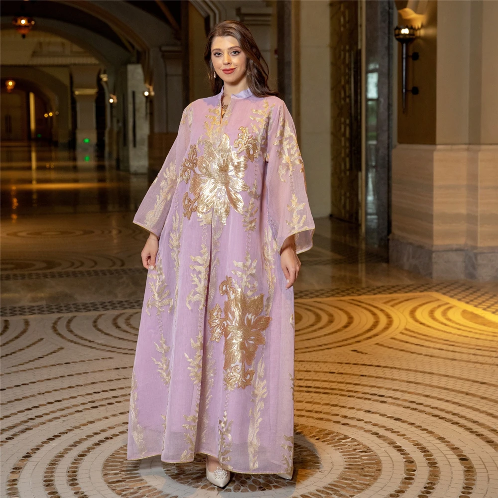 

Embroidered Dubai Sequin for Woman Abaya Saudi Arabia 2023 Jalabiya Kaftan Muslim Turkey Islamic Abaya Pakistani Dress Eid Robe