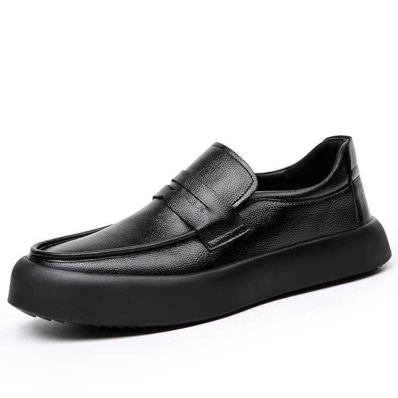 

Туфли мужские из натуральной воловьей кожи, воздухопроницаемая деловая Повседневная универсальная обувь с мягкой подошвой в британском ст...