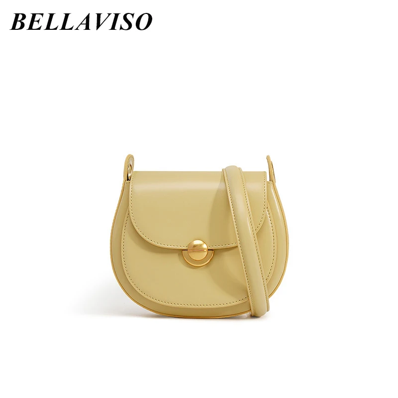 

BellaViso Women New Versatile Split Layer Cowhide Armpit Saddle Bag Lady Trendy Genuine Leather Messenger Shoulder Bags SZLF-050