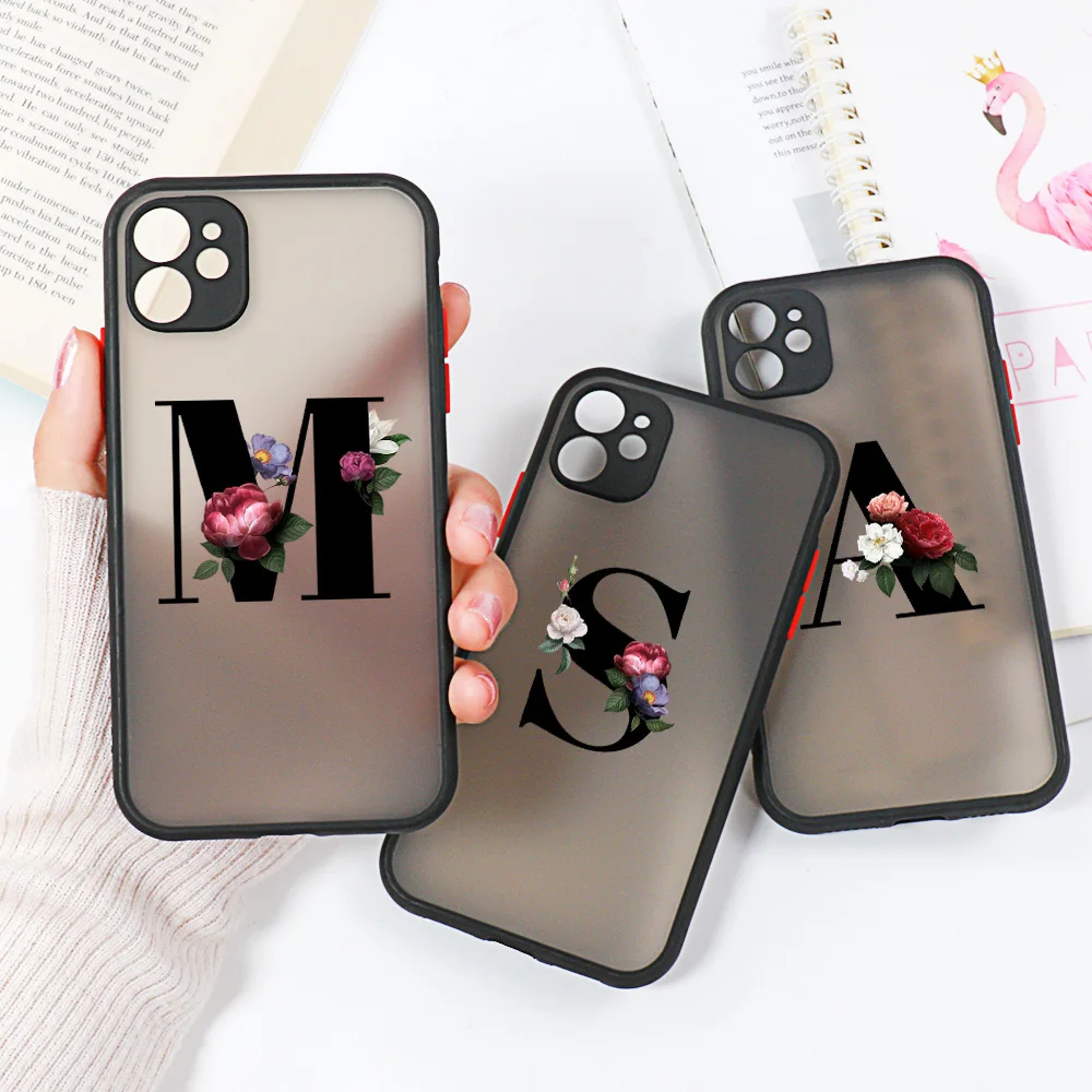 

Case For iPhone 11 Cases Apple Fundas iPhone XR 11 12 13 Pro Max 7 8 Plus 6 6s X XS Max 12 Mini SE 2020 Cover Hard Black Letters