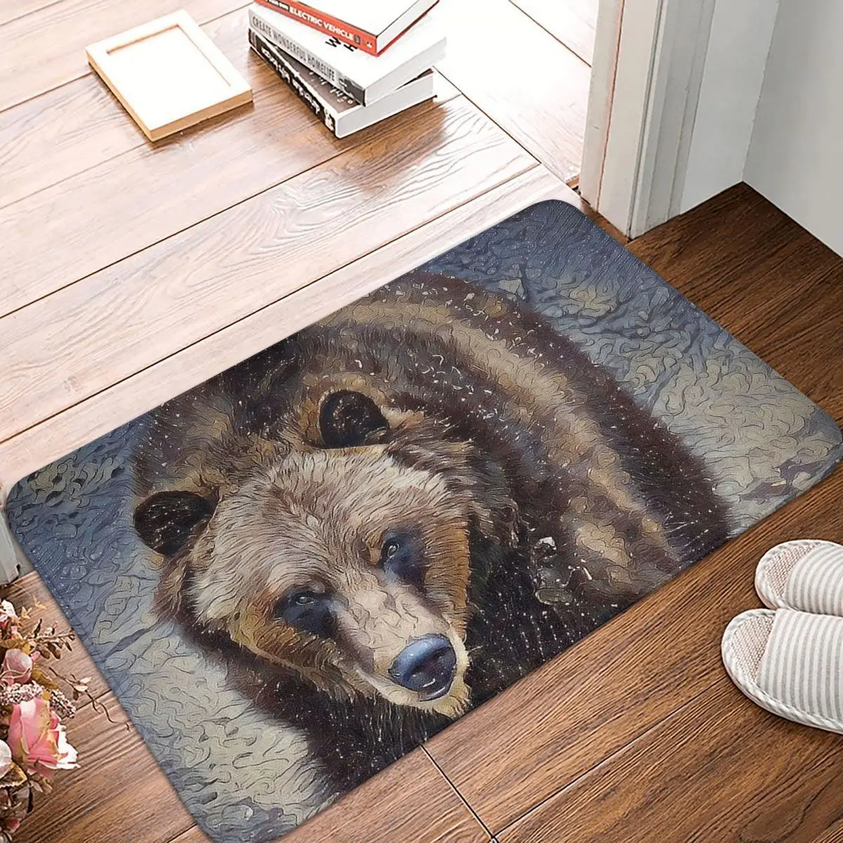 

Bear Bath Mat Big Old Doormat Living Room Carpet Entrance Door Rug Home Decoration